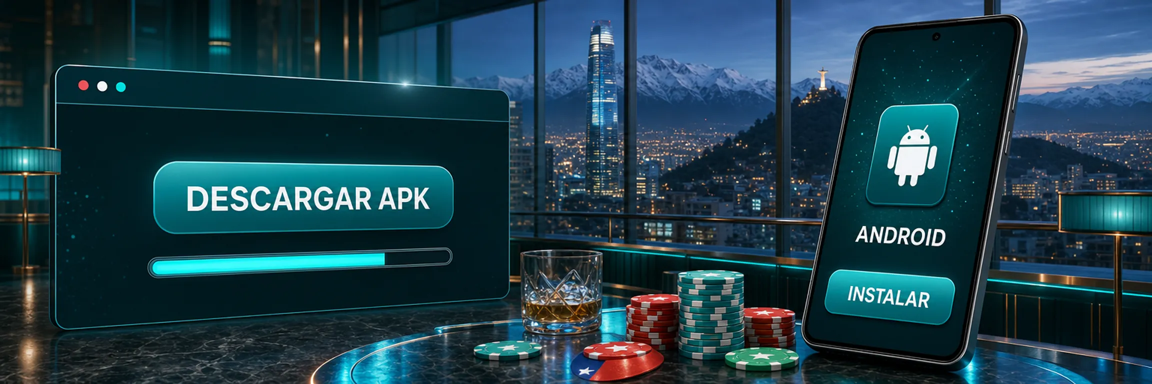 Pantalla de Android con la descarga del APK oficial de 22Bet y el permiso de instalación