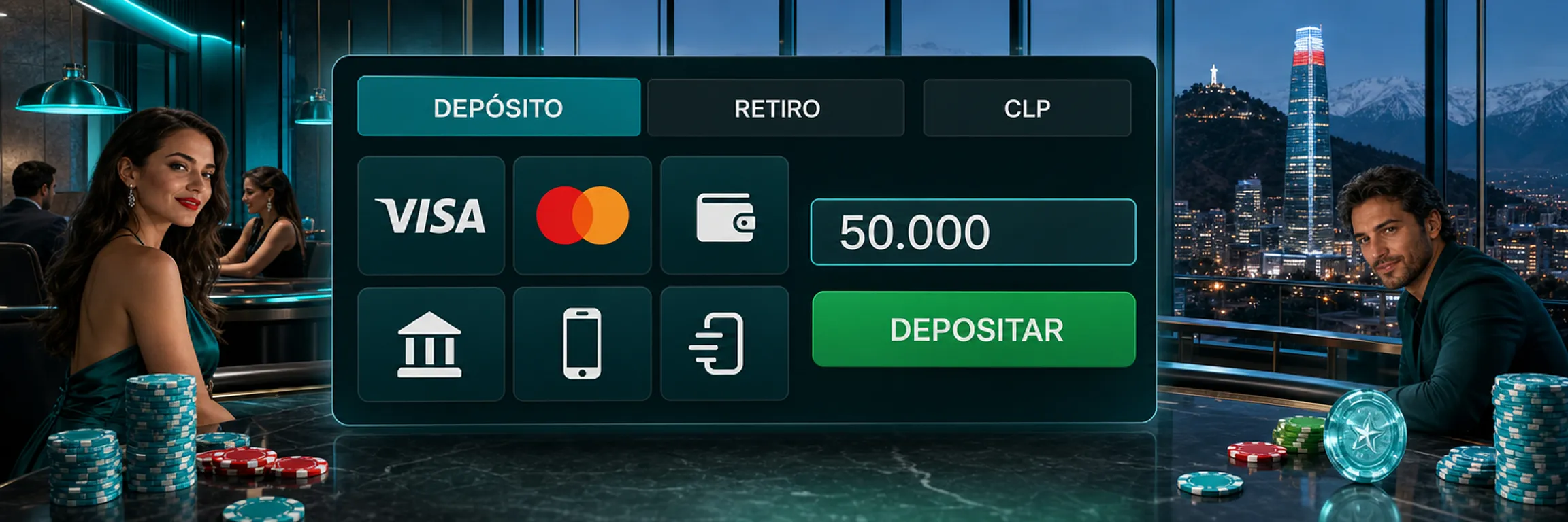 Cajero de 22Bet con métodos de pago chilenos y montos en pesos
