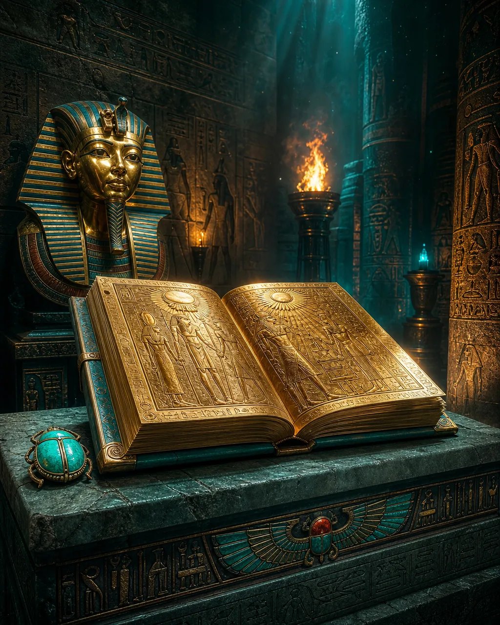 Portada de la slot Book of Dead con libro dorado y jeroglíficos