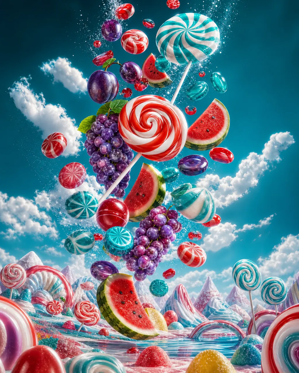 Portada de la slot Sweet Bonanza con frutas y caramelos